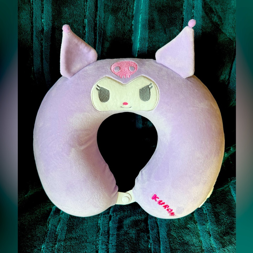 Sanrio Kuromi Travel Memory Foam U-Shaped Pillow Neck Sleep Cushion Purple